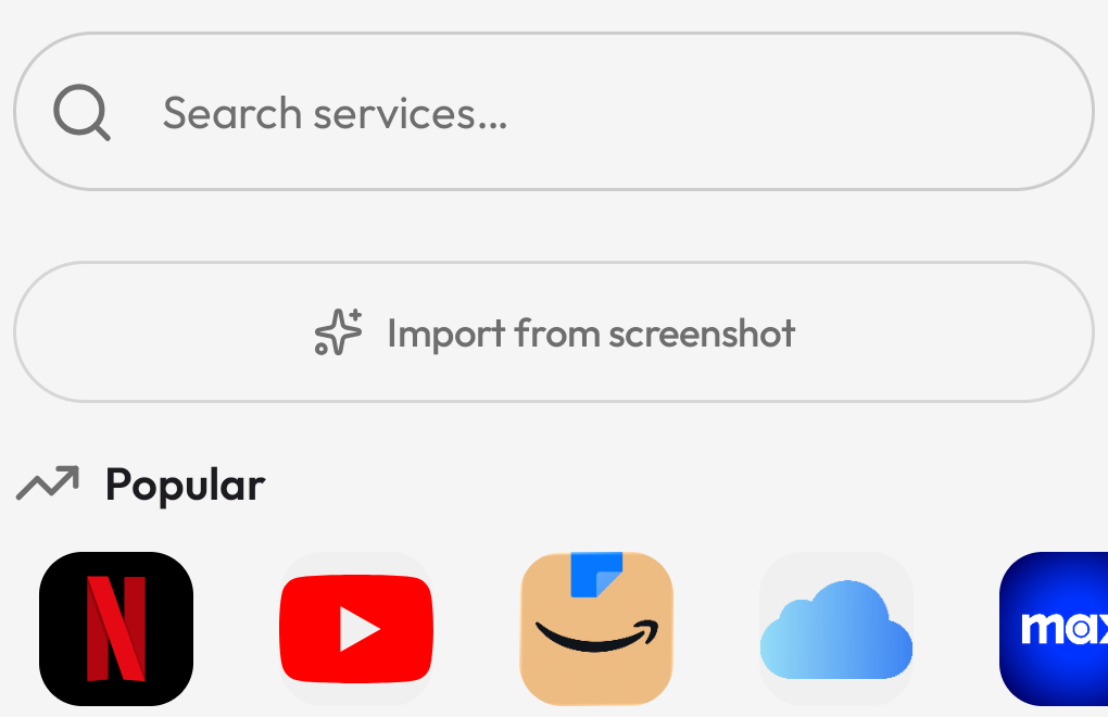 Suby service finder screen with search results